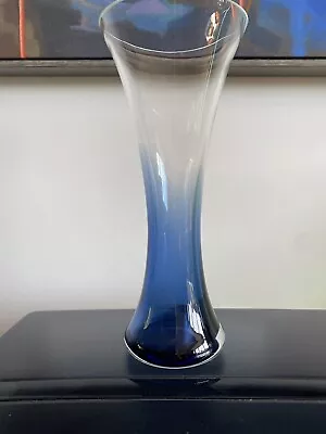 Buy Glass Vase | Graduated Blue To Clear OmbrÉ | 8  Inches Tall | Cobalt Blue Glass • 12.50£