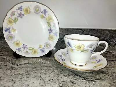 Buy 'SPRING DAYS' Duchess Fine Bone China. Trio. Cup, Saucer & Side Plate. Vintage • 8£