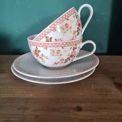Buy Louisa Laura Ashley 2 CUPS And SAUCERS Hutschenreuther Coffee Tea Excellent Cond • 14.99£