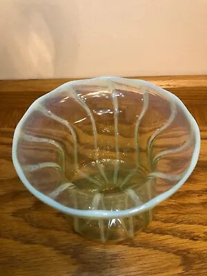 Buy English Opalescent  Stripe Vase Circ 1890-1900 Art Nuveau • 200£