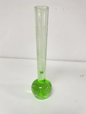 Buy Green Swedish Blown Glass Bud Vase Controlled Bubble Base Tall  Made In Sweden  • 15£