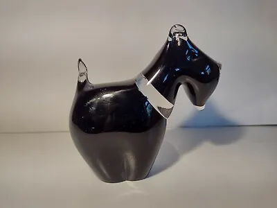 Buy Vintage Langham Glass Black Scottie Dog Figurine • 49£