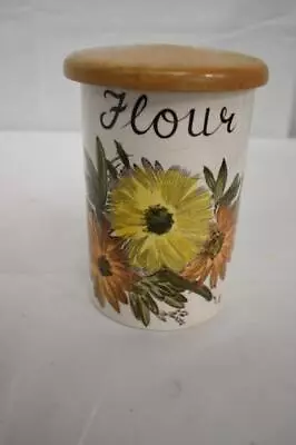 Buy Crown Devon Fieldings Flour Storage Jar With Wooden Lid (circa 1960s) • 4.99£