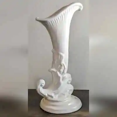 Buy Antique Vintage Royal Haeger Horn Of Plenty White Cornucopia Bud Vase 11  • 27.49£