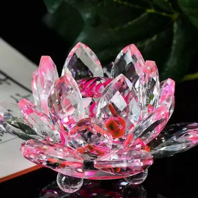 Buy Crystal Glass Lotus Flower Candle Holder Candlestick Home Decor Craft Tea Light • 5.62£