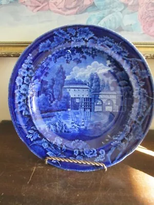 Buy Antique E. Wood & Son Burslem Semi China English Dark Flow Blue Plate 9  • 118.31£