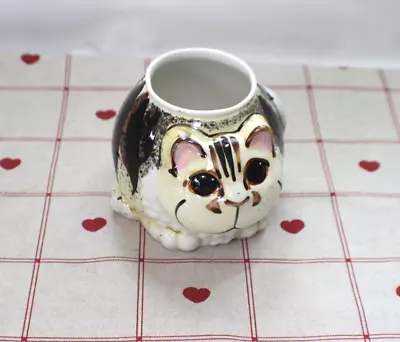 Buy Vintage Rare Karen Wheatley Pottery Tabby Cat Pot • 12£
