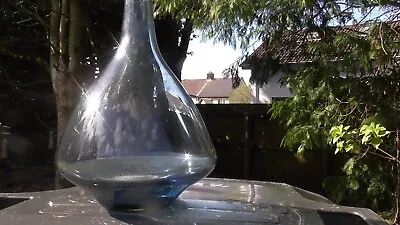 Buy Large Heavy 1960s Coloured Glass Vase 25cm 3mm Thick, Whitefriars? Blue/grey • 5£