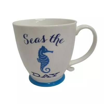 Buy Clay Art Seas The Day Mug Coffee Cup Blue Seahorse Beach Theme • 19.15£