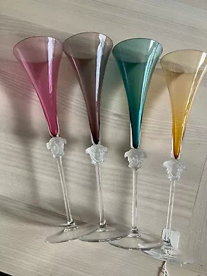 Buy 4 Rosenthal Versace Medusa Head Champagne Flutes. UK P&P Included. • 445.50£
