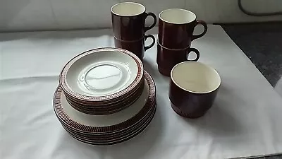 Buy Poole Pottery Chestnut Vintage Tea Set Items - Cups, Saucers, Plates, Sugar Bowl • 14.99£