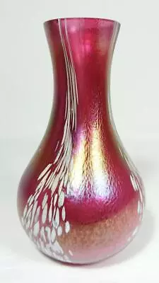 Buy British Studio Art Glass Iridescent Vase C1990 IOW/Okra Etc Style • 34.99£