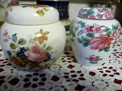 Buy Two Small Vintage Ginger Jar, Flowers Pattern . Sadler &Crown • 10.99£