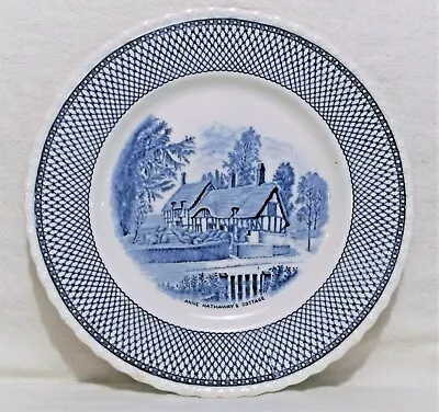 Buy Ann Hathaways Cottage Shakespeare Collector Plate Blue/White Myott & Son England • 9.64£