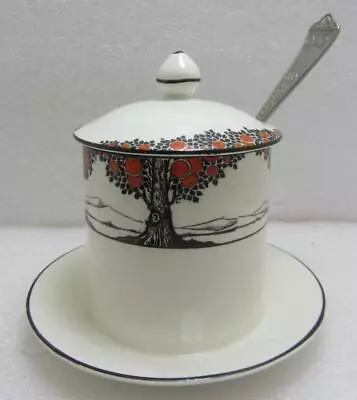 Buy Crown Ducal Orange Tree Large Size Lidded Preserve/Jam Pot & Silver Spoon • 49.99£