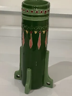Buy  Art Nouveau Eichwald Pottery Green Glazed Rocket Flower Vase • 295£