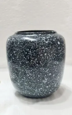 Buy Shelf Concept Pottery...Halifax Studio Stoneware Vase OVAL BLACK SPECKLE 1970's • 16£
