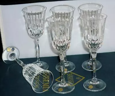 Buy 6 CZECH BOHEMIA CRYSTAL GLASS STEM CHAMPAGNE PROSECCO WINE GLASSES 120ml • 28.99£
