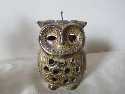 Buy Vintage Studio Pottery Owl Tealight Lamp Candle Holder Figurine Ornament 14cm Ta • 11.99£