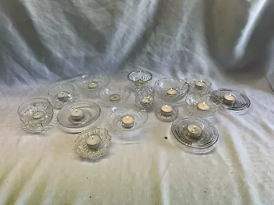 Buy Vintage Cut Glass Candle Holders Wedding Decoration • 9.99£