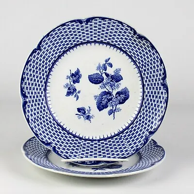 Buy BWM Cauldon Blue Flow Ruskin Salad Plates Set 2, Antique England C1892 Floral 8  • 23.65£