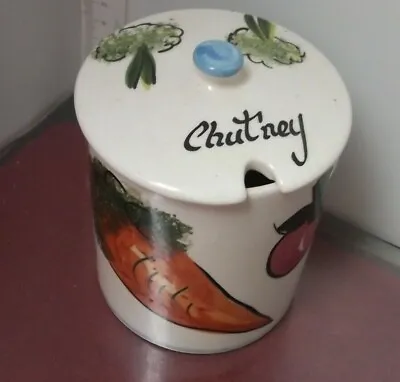 Buy Babbacombe Torquay  Toni Raymond Pottery LIDDED Chutney Pot 1960's  • 12£