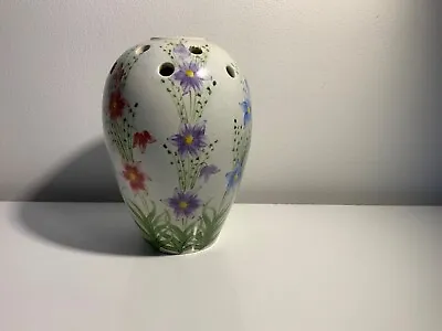Buy Radford Hand Painted Vase OS Design, Three Flower Colours, Good Condition. • 5£