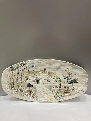Buy Vintage British Anchor Country Cottage Oval Bread Server Plate Platter 32x17cm • 9.99£