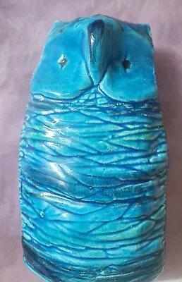 Buy Bitossi Flavia Italian Studio Pottery Turquoise Blue Owl Aldo Londi Bird Figure • 95£