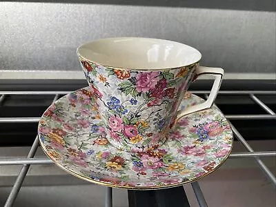 Buy Vintage Lord Nelson Ware England Chintz Tea Cup Saucer Marina BCM Coffee Roses • 23.86£