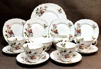 Buy Vintage Queen Anne Pattern 8220 - 15 Piece Bone China Tea Set • 18£