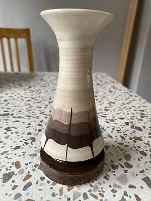 Buy Jersey Pottery Mid Century Brown Cream Bud Vase 17cm • 9.99£