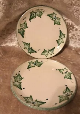 Buy 2 X Purbeck Pottery Sponge Ware Ivy Leaf & Berries Side Plates 17.5cm Bournemout • 16£