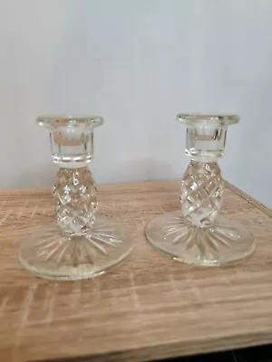 Buy Vintage Glass Candlesticks Candle Holders • 10£