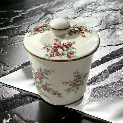 Buy Vtg 40s Hammersley England Bone China White Purple Floral Bouquet Jam Honey Pot • 18.97£