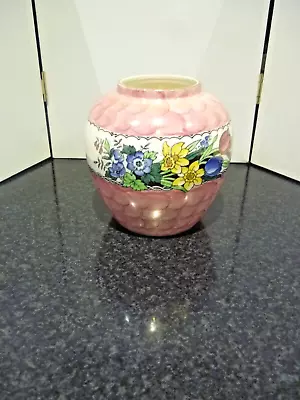Buy Art Deco Pink Luster And Floral Maling Vase • 32£