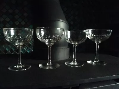 Buy Harlequin Set Of 4 Late Georgian Victorian Lens Cut Champagne Saucers • 79.99£