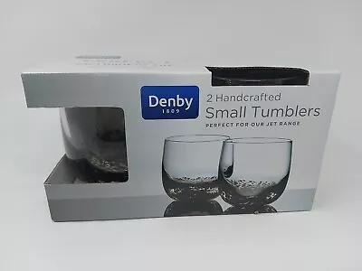 Buy Pair Of Denby Jet Black 3 1/2  Small Tumblers NEW • 14£