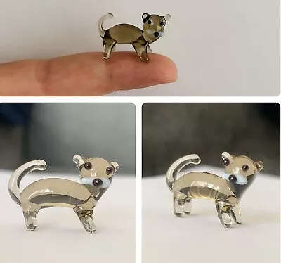 Buy Tiny Handmade Tan Kitten Lampwork Glass Animal Figure • 4.29£