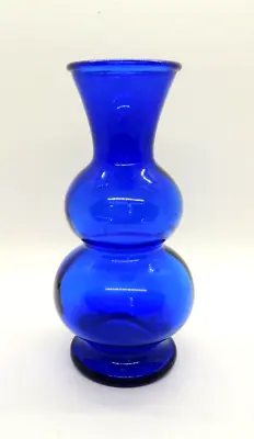Buy Vintage Cobalt Blue Glass Bubble Vase Double Beehive Hourglass Spheres Art Deco • 12.32£