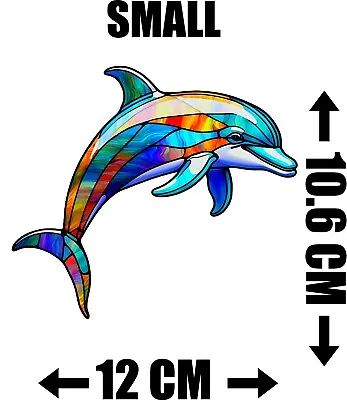 Buy Dolphin Decorative Stained Glass Effect Static Cling Window Sticker Film Gift • 3.49£