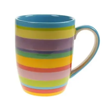 Buy Mug Rainbow Horizontal Stripes Blue Inner Ceramic Hand Painted New • 9.99£