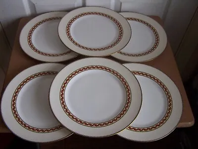 Buy Set Of 6 Beautiful Royal Worcester Canton Dinner Plates Fine Bone China Gold Rim • 50£