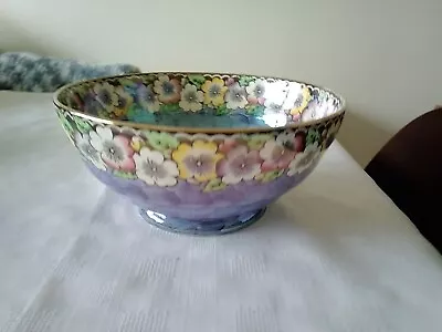 Buy Maling Lustreware Blue Floral Pattern Bowl • 6£