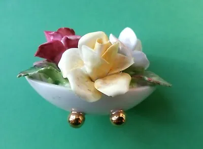 Buy Crown Staffordshire Fine Bone China Three Rose Bouquet In Bowl Perfect Condition • 9.99£