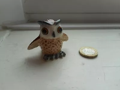 Buy Owl - Pottery - Cute & Collectable - Miniature Round, Plump Brown & White Owl  • 1.20£