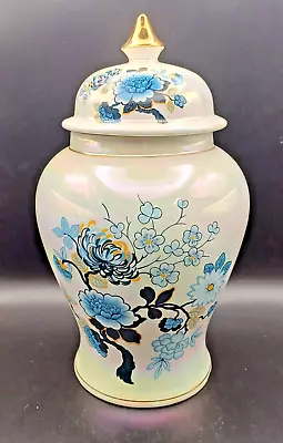 Buy Sadler Pottery Lustre Ginger Jar Vase Blue Flowers • 12.99£