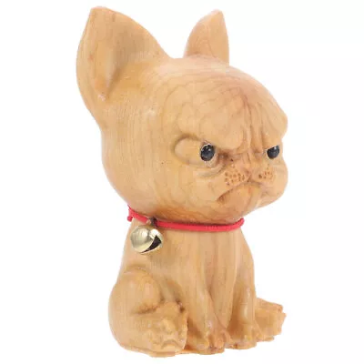 Buy  Bulldog Ornament Feng Shui Animal Statue Car Decoration Small Wood Carving • 9.85£
