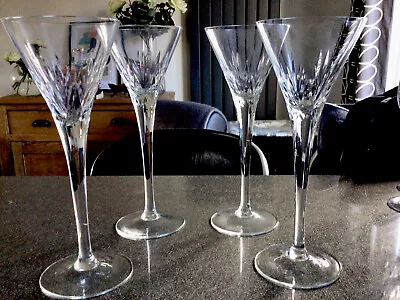 Buy 4 X Tear Drop Crystal GLASS  Hand Cut Crystal Champagne Flutes Handblown • 34.95£