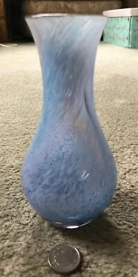 Buy CAITHNESS GLASS VASE 5  BLUE SWIRL Complete With Sticker BUD VASE Heavy • 5£